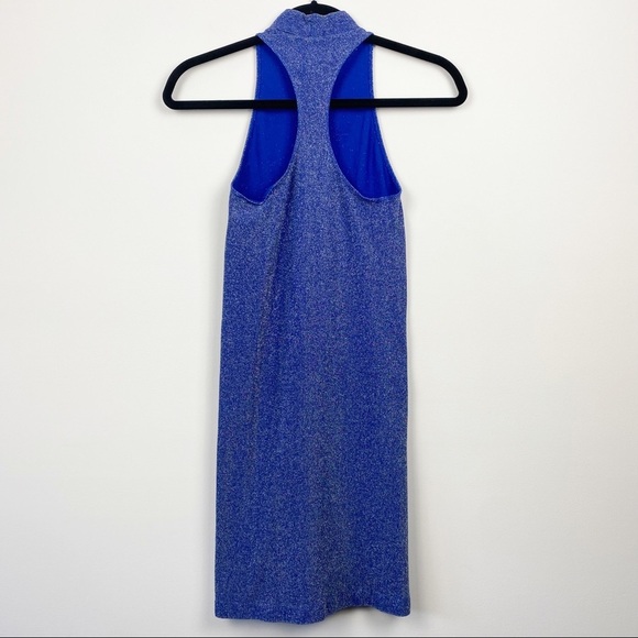BEBE‎ Blue Turtleneck Sleeveless Racerback Dress PS - Picture 9 of 13